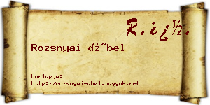 Rozsnyai Ábel névjegykártya